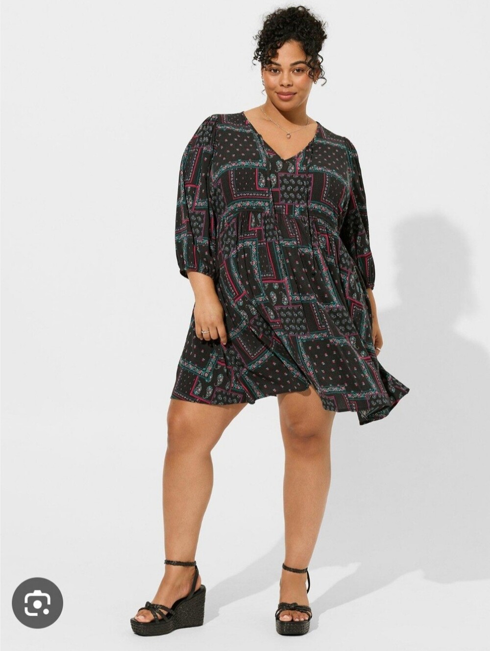 Torrid mini gauz tunic dress patchwork cottagecore Prarie peasant 3x craftcore